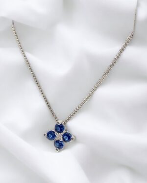 Colgante Flor Oro Blanco 1,7 gr