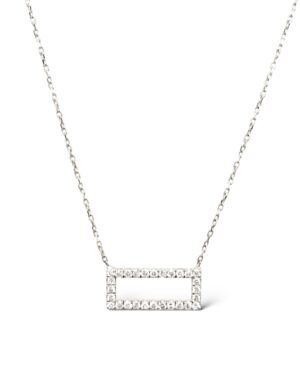 Colgante Rectangular de brillantes, oro Blanco 2,2 gr