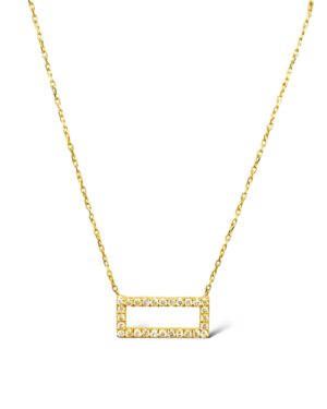 Colgante rectangular de brillantes, Oro Amarillo 2,2 gr