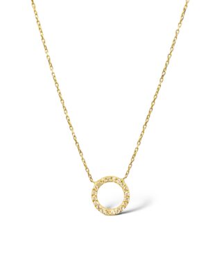 Colgante Círculo con brillantes, Oro Amarillo 2,0 gr
