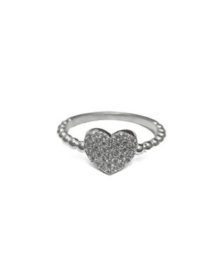 Anillo Corazón, Plata 925 línea Clásica