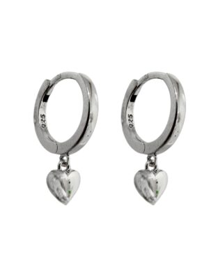 Aros argolla Corazón Plata 925 línea clásica