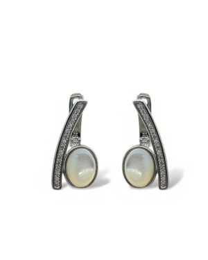Aros piedra nácar, Plata 925 línea premium