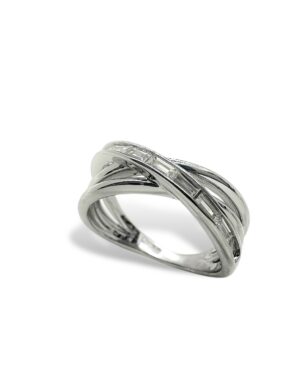 Anillo cruzado Caroline plata 925
