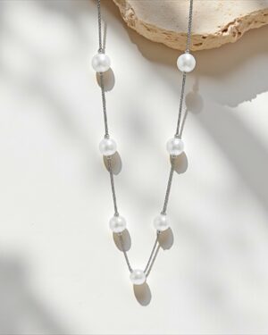 Cadena perla plata 925 línea premium